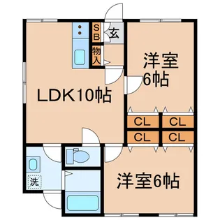 ジュネス二俣川【1階】の間取り