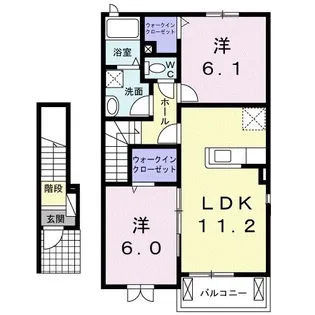 ラ・リューア B【2階】の間取り