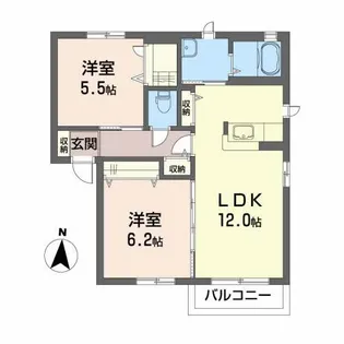 ラピス・リジュールA【2階】の間取り