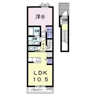 ギャラクシー鵜沼B【2階】の間取り