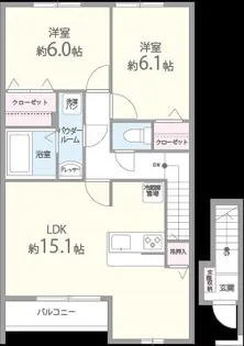パルクエストI番館【2階】の間取り
