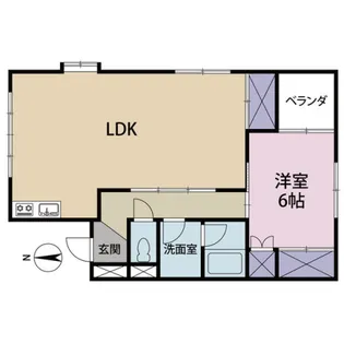 コーポ飛鳥B【1階】の間取り