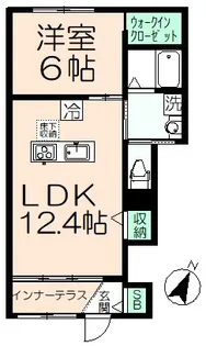 アンソレイユ【1階】の間取り