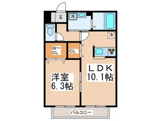 グリ-ンアベニュ-A棟【1階】の間取り