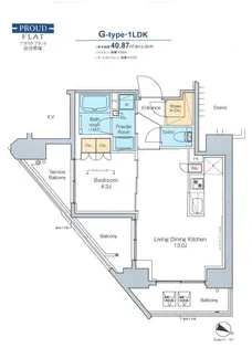 プラウドフラット渋谷笹塚【6階】の間取り