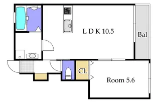 プティーシュシュ雄町角部屋【1階】の間取り