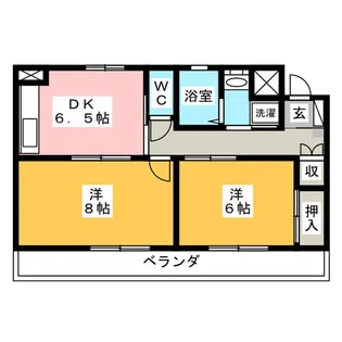 シティーフラット服部【2階】の間取り