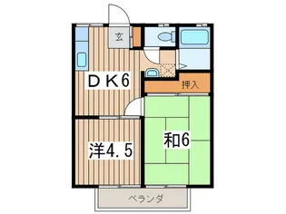 相武ハイツA【2階】の間取り