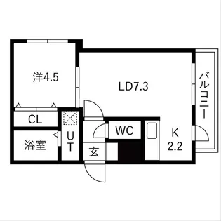 Grandeeイースト札幌(グランディーイースト札幌)【2階】の間取り