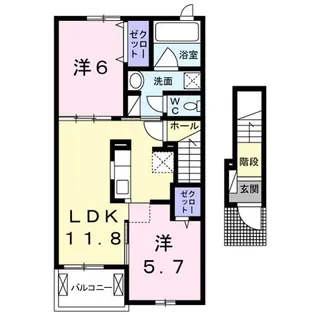 ベル フレーズ 24I【2階】の間取り