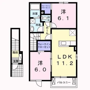 エレガンツァB【2階】の間取り