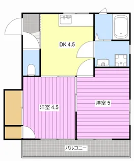ウエストハイツ木下【1階】の間取り