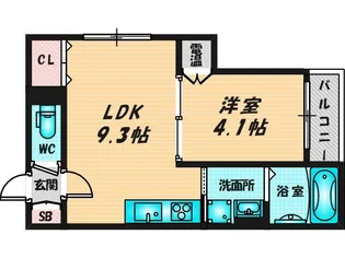 トップヒル森河内【1階】の間取り