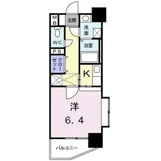 ルネス六本松【4階】の間取り
