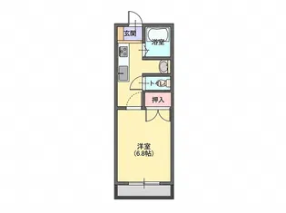 コーポ花輪B棟【1階】の間取り