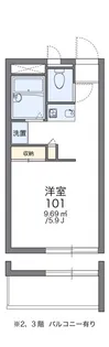 レオパレスリヴェール【2階】の間取り
