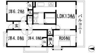 アルビス五月ヶ丘111号棟【1階】の間取り