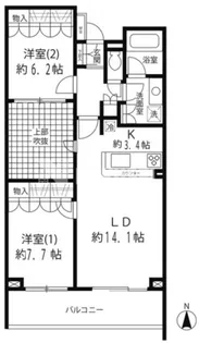 リベルテ等々力【1階】の間取り