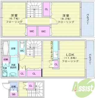 APTエクセル【2階】の間取り