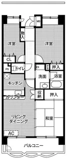 ビレッジハウス潮見タワー1号棟【9階】の間取り