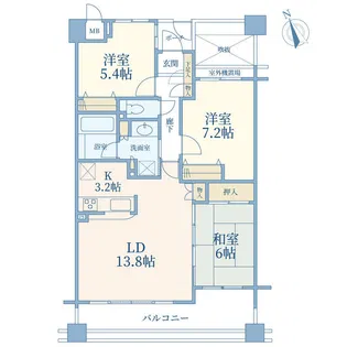 東急ドエル・アルスあざみ野サウスアベニュー【3階】の間取り