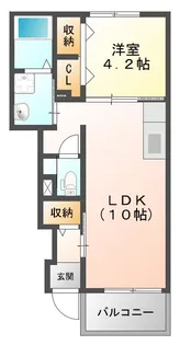 シャンドゥフルール【1階】の間取り