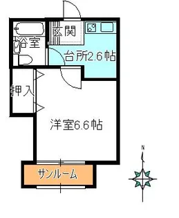 山形県鶴岡市城北町【アパート】の間取り