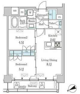 プリマリード南青山【6階】の間取り
