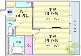 中倉麻布マンション【1階】の間取り