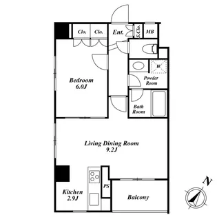 スペーシア三軒茶屋弐番館【5階】の間取り