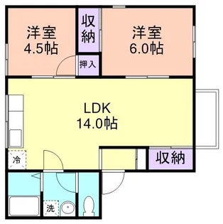 セジュールのざき A棟【2階】の間取り