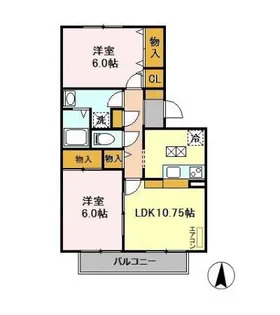 埼玉県朝霞市根岸台7【アパート】の間取り