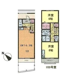 埼玉県川口市大字芝【アパート】の間取り