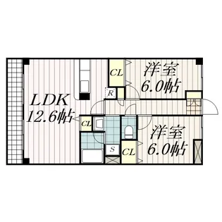 ゼファーシャン ティオン蘇我弐番館【2階】の間取り