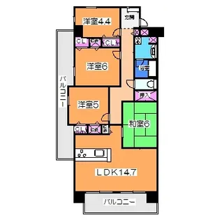 ソルプラーサ堺【8階】の間取り