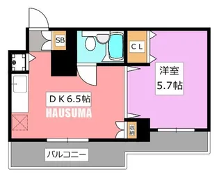 1DKの間取り画像