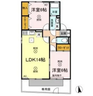 シエル・クレール B棟【1階】の間取り