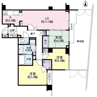 高輪・伊皿子坂ハイツ【1階】の間取り