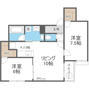 ヒルズ環状通東【2階】の間取り
