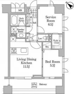 1SLDKの間取り画像