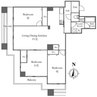 リバーシティ21イーストタワーズ10棟【21階】の間取り