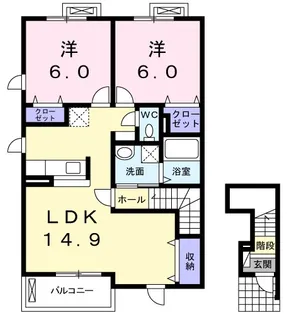 三重県伊賀市小田町【アパート】の間取り