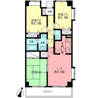 シーガル門左【3階】の間取り
