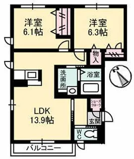 エフィカス【2階】の間取り