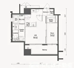 エンクレスト博多THE・TIME【15階】の間取り