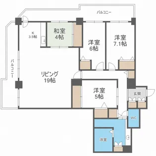 知事公館前タワーレジデンス【20階】の間取り