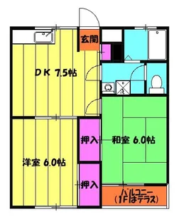 ホワイトハイツ【1階】の間取り