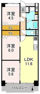 大阪府大阪市平野区背戸口5【マンション】の間取り