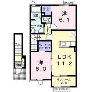 ラパス B棟【2階】の間取り
