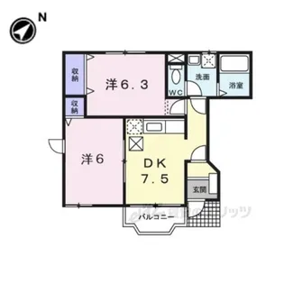 カルフール2【1階】の間取り